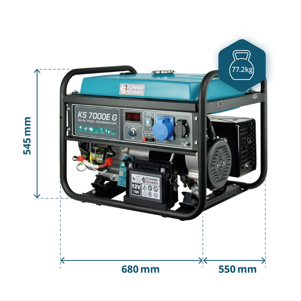 LPG/Benzin Generátor "Könner & Söhnen" KS 7000E G