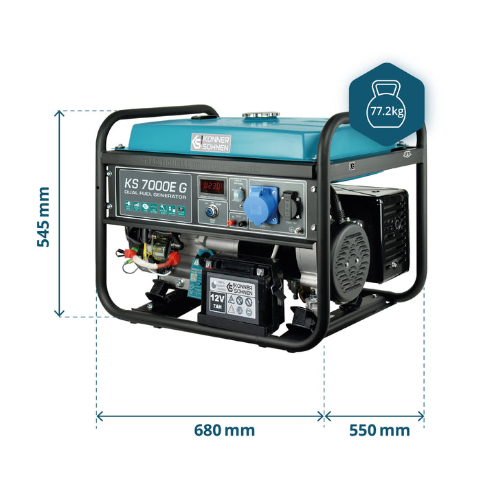 LPG/Benzin Generátor "Könner & Söhnen" KS 7000E G