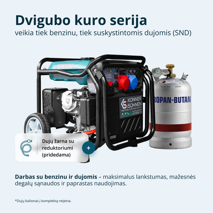 LPG/benzino inverterinis generatorius KS 8100iEG 1/3