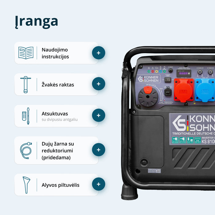 LPG/benzino inverterinis generatorius KS 8100iEG 1/3