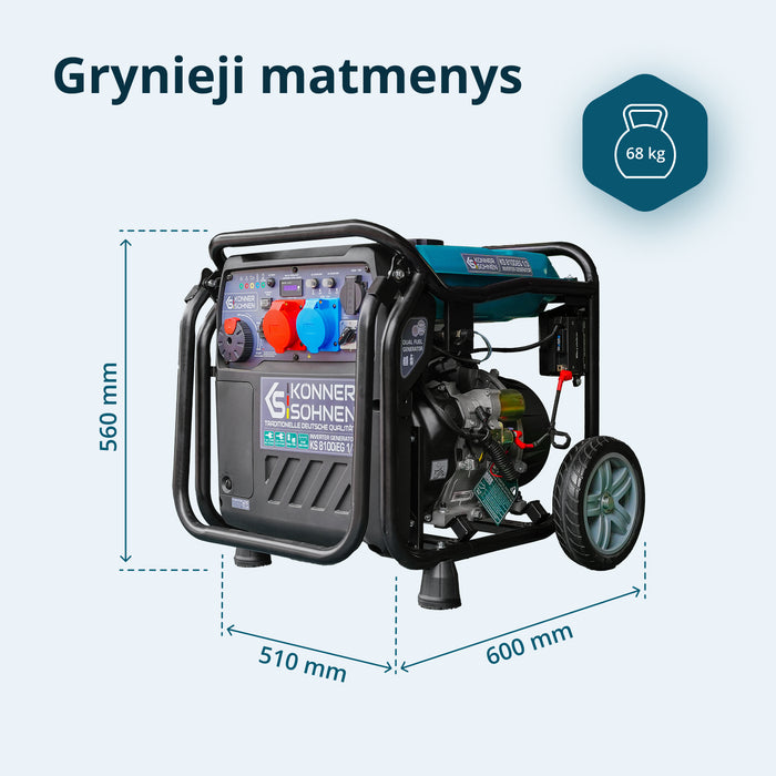 LPG/benzino inverterinis generatorius KS 8100iEG 1/3