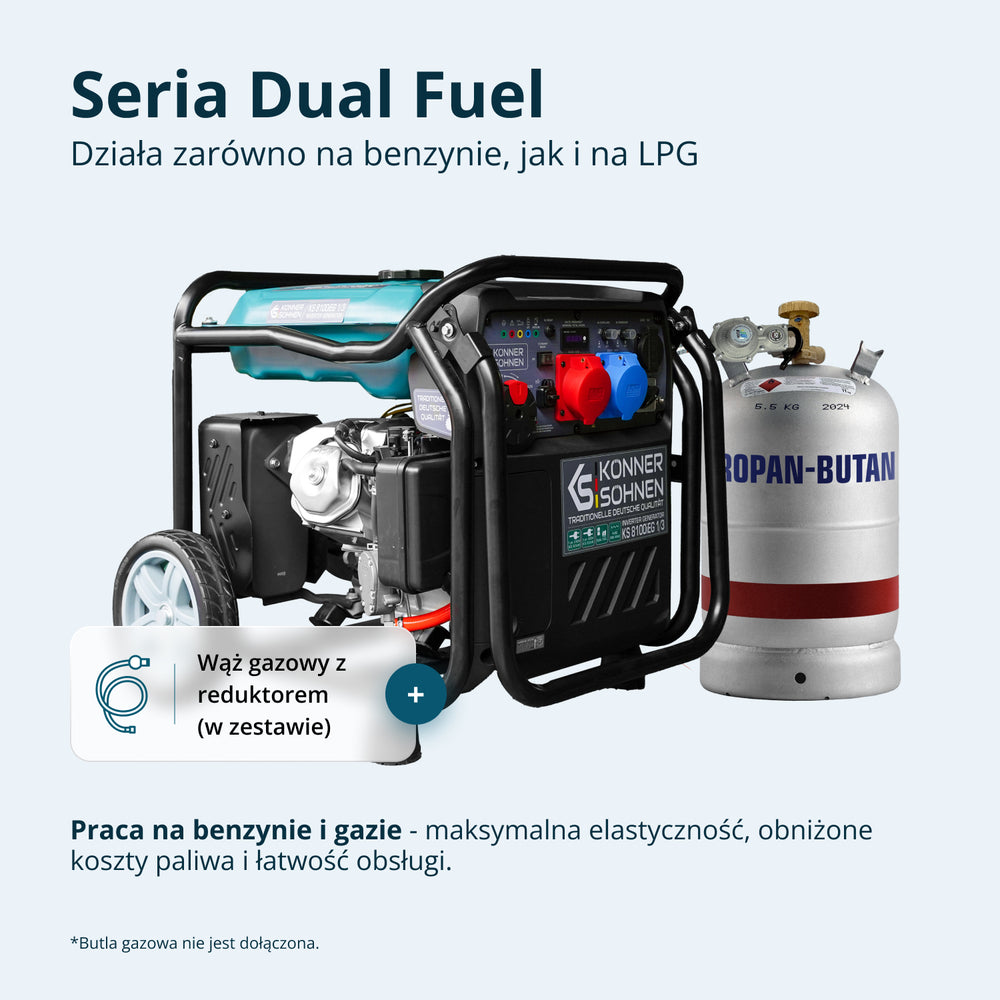 LPG/benzin inverteres generátor KS 8100iEG 1/3