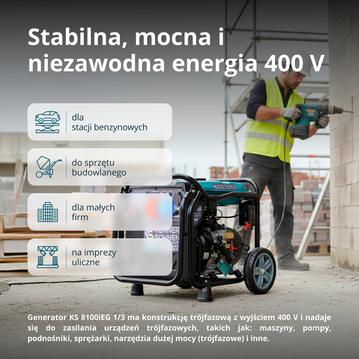 LPG/benzin inverteres generátor KS 8100iEG 1/3