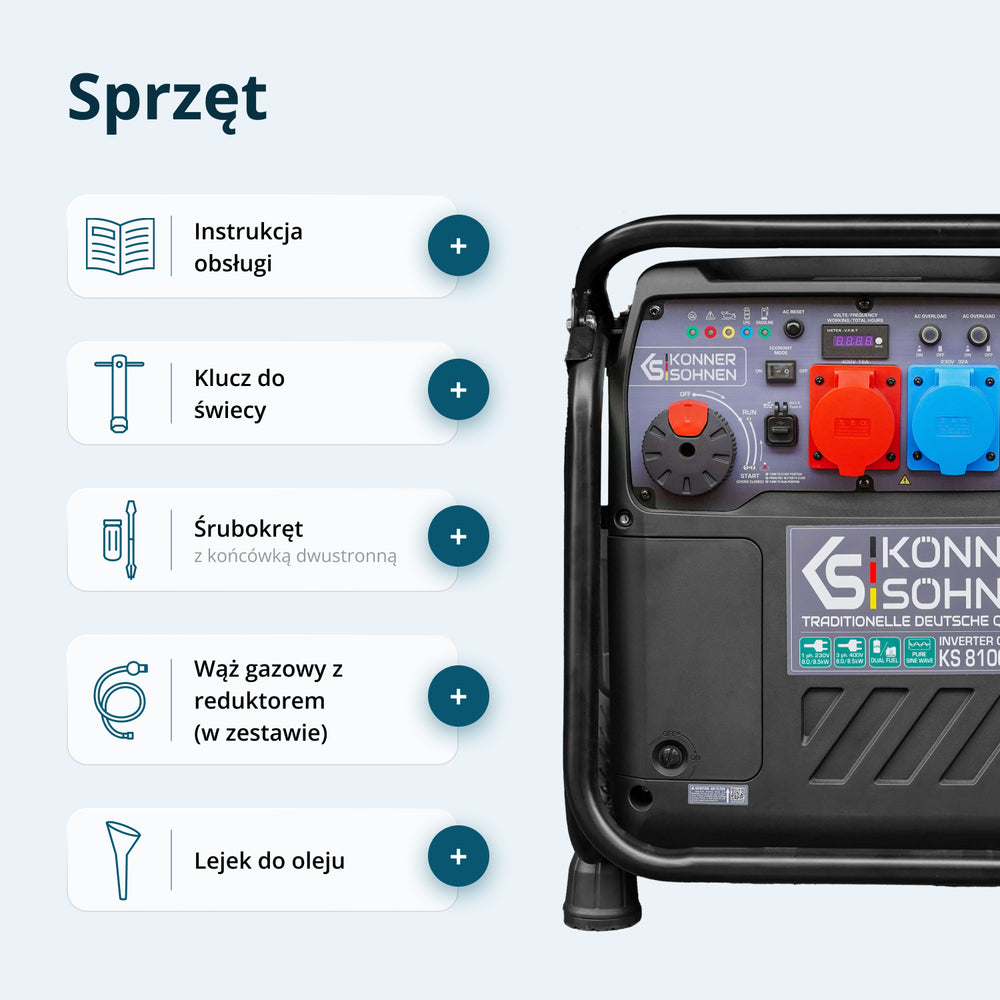 LPG/benzin inverteres generátor KS 8100iEG 1/3