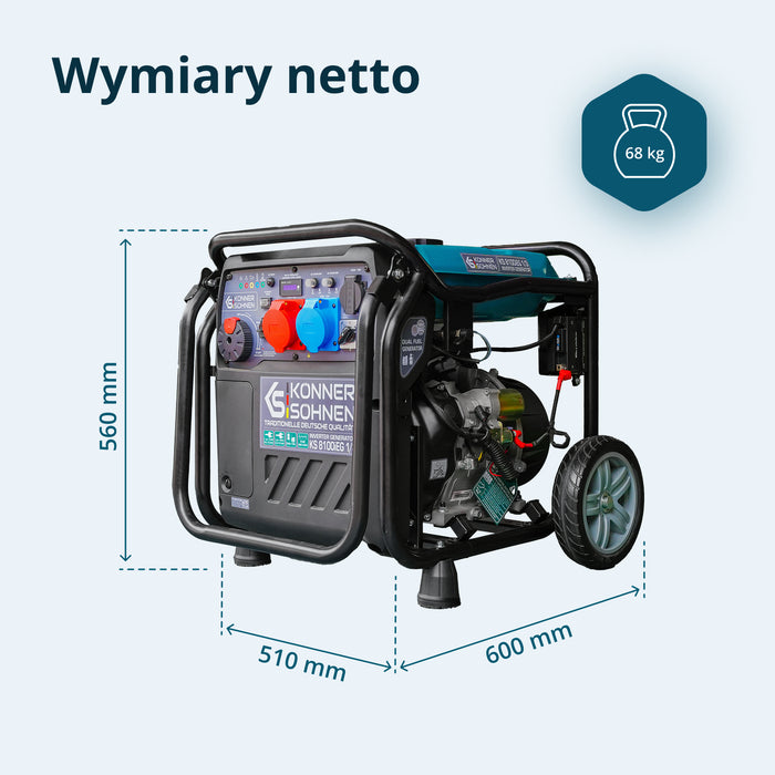 LPG/benzin inverteres generátor KS 8100iEG 1/3