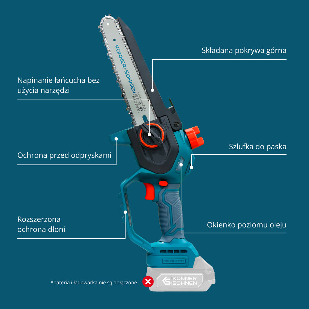 Vezeték nélküli Mini Láncfűrész KS MCS20V-8