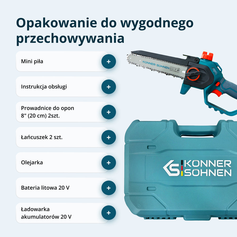 Akumulatorowa mini pilarka KS MCS20V-8 Case PLUS
