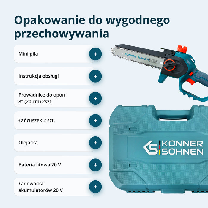 Akumulatorowa mini pilarka KS MCS20V-8 Case PLUS