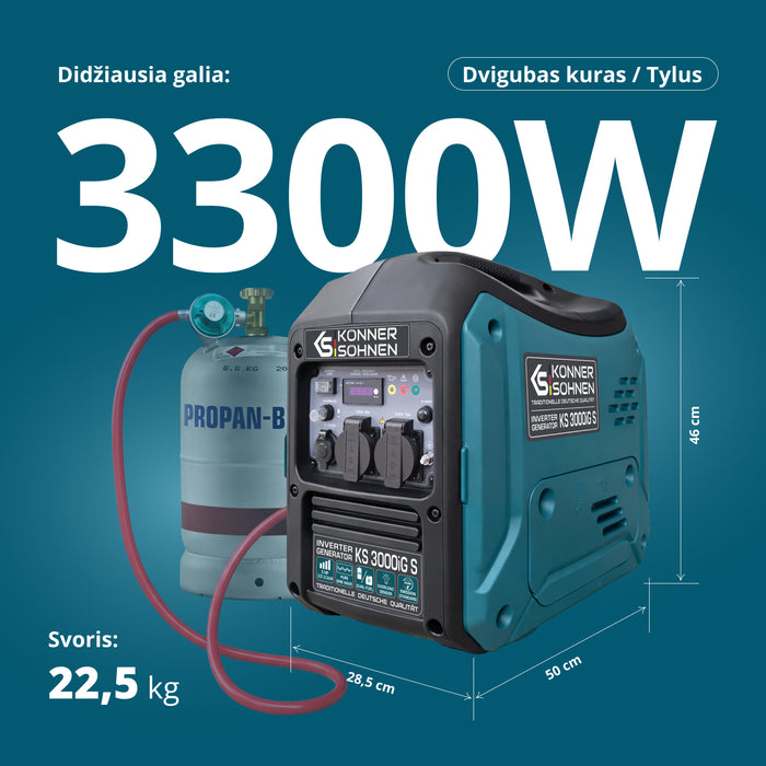 LPG/benzino inverterinis generatorius KS 3000iG S