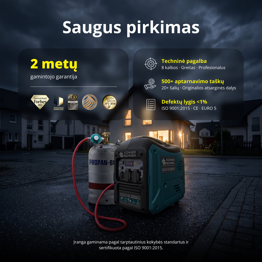 LPG/benzino inverterinis generatorius KS 3000iG S