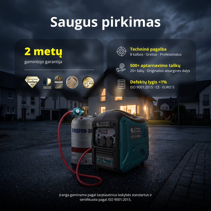 LPG/benzino inverterinis generatorius KS 3000iG S