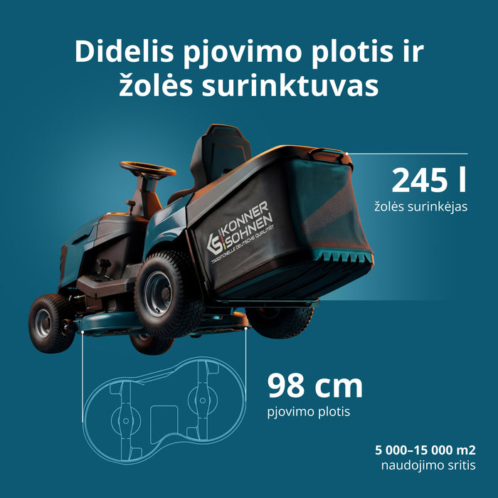 Benzininė traktorinė vejapjovė KS 98TMG-H