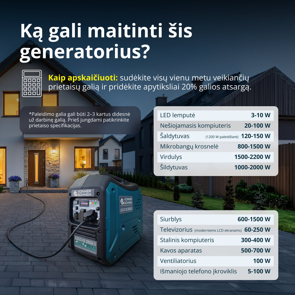 LPG/benzino inverterinis generatorius KS 3000iG S