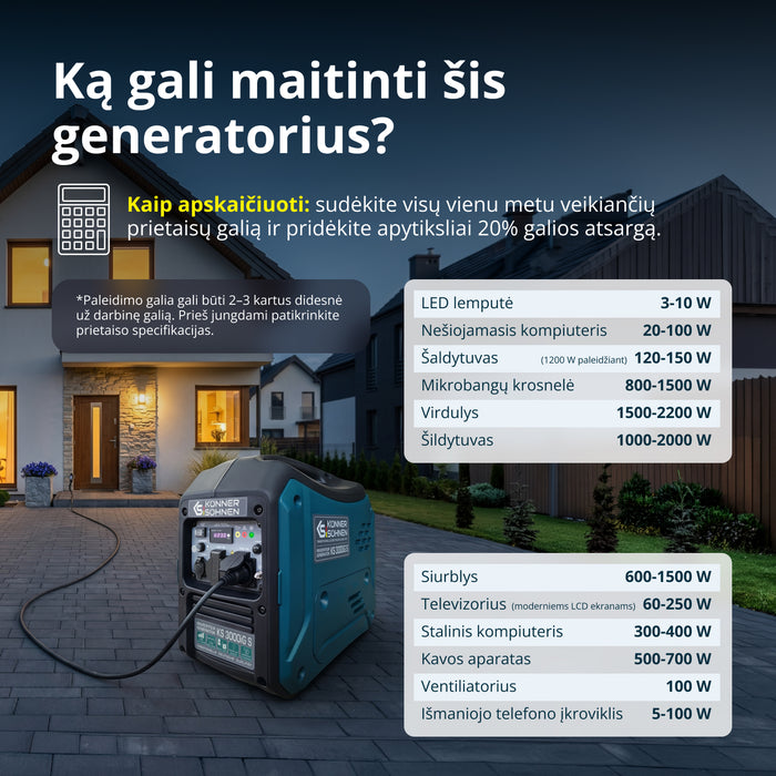 LPG/benzino inverterinis generatorius KS 3000iG S