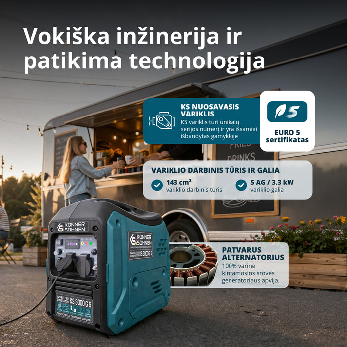 LPG/benzino inverterinis generatorius KS 3000iG S