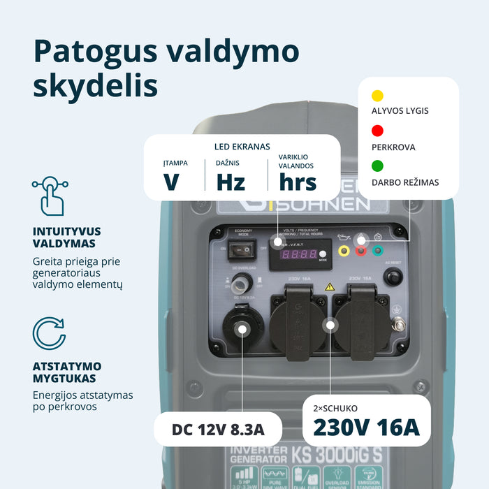 LPG/benzino inverterinis generatorius KS 3000iG S
