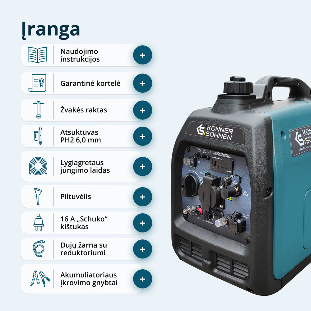 LPG/benzino inverterinis generatorius KS 3100iG S
