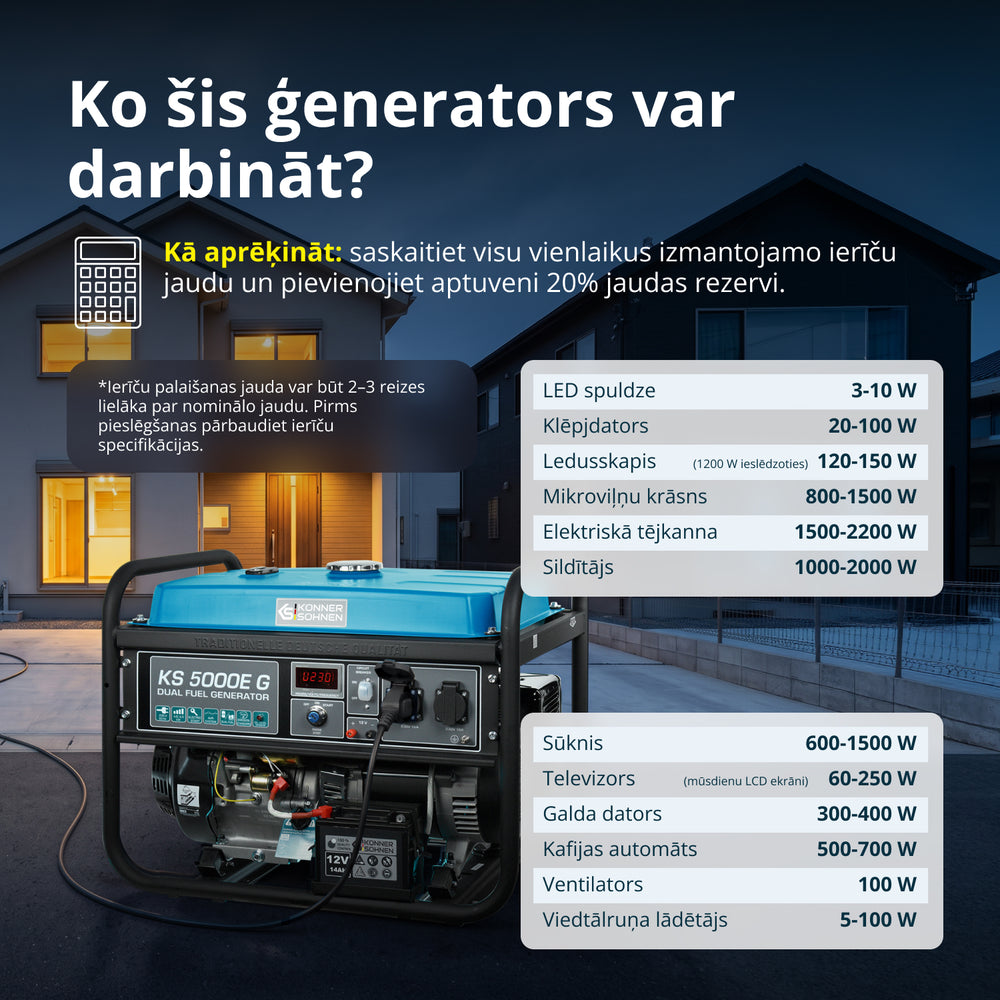 LPG/Benzīna ģenerators "Könner & Söhnen" KS 5000E G