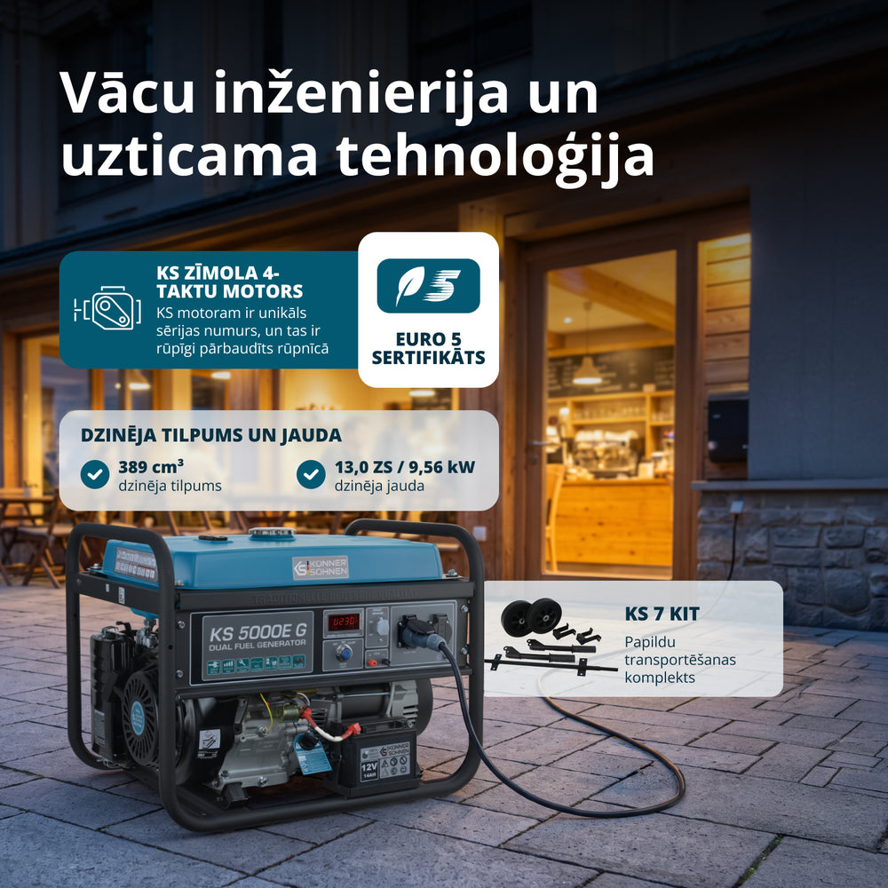 LPG/Benzīna ģenerators "Könner & Söhnen" KS 5000E G