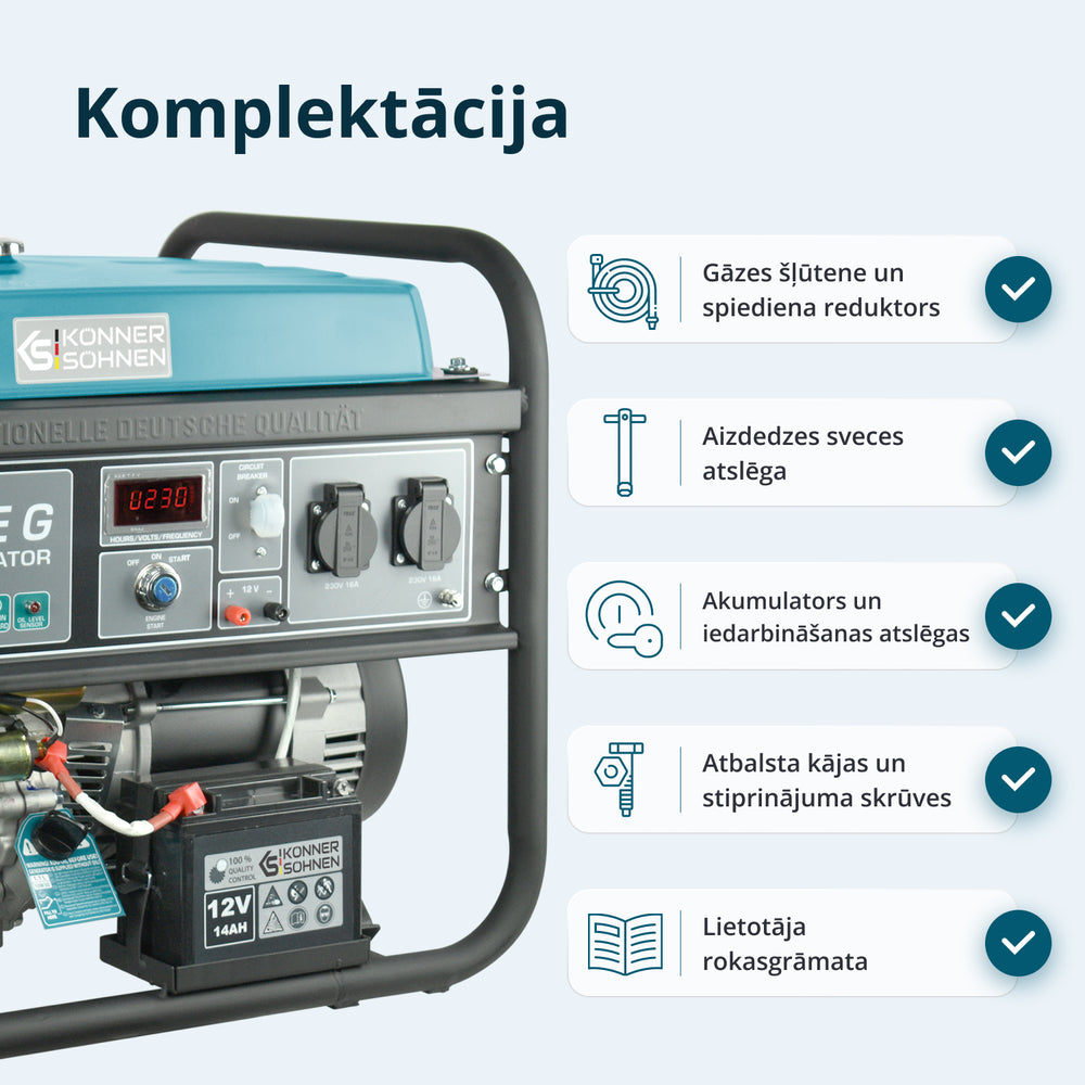 LPG/Benzīna ģenerators "Könner & Söhnen" KS 5000E G