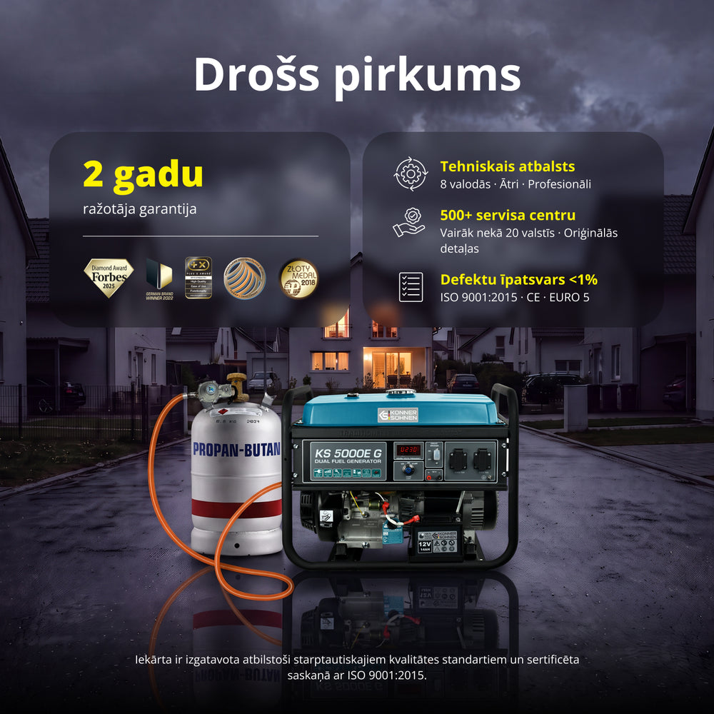 LPG/Benzīna ģenerators "Könner & Söhnen" KS 5000E G