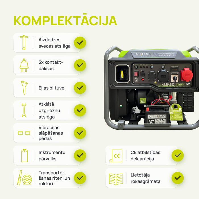 Invertora ģenerators KSB 80iE-1/3