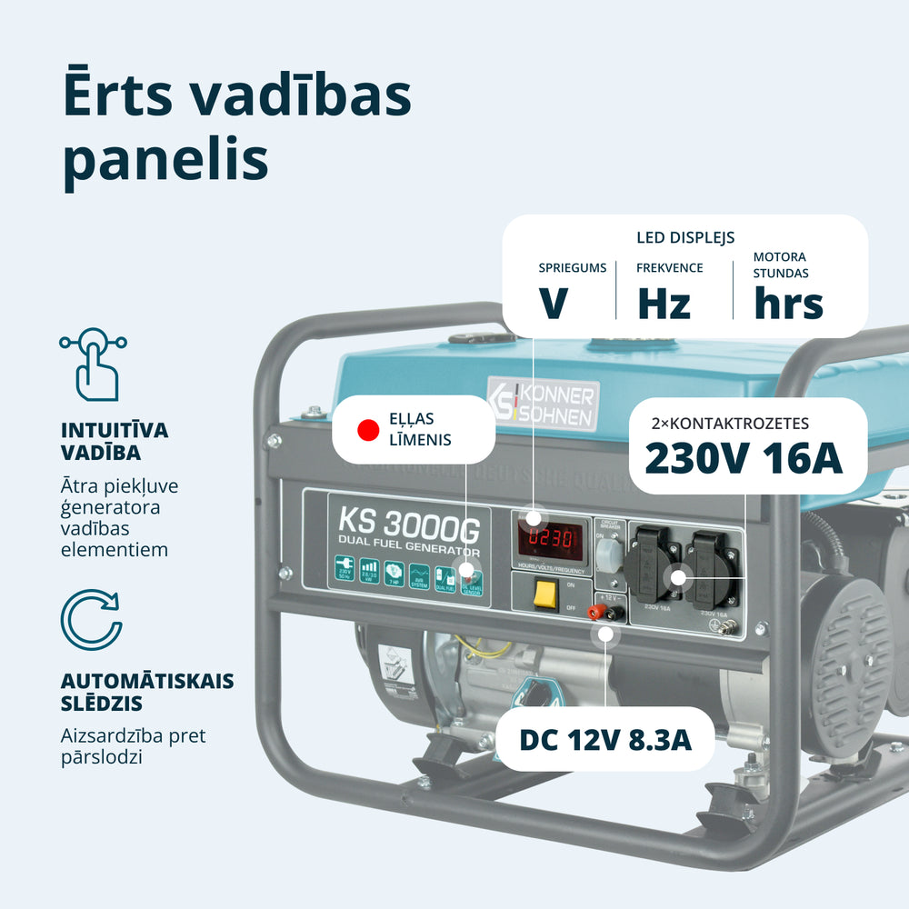 LPG/Benzīna ģenerators "Könner & Söhnen" KS 3000G
