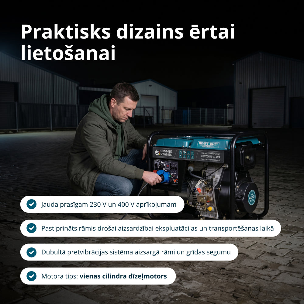 Dīzeļģenerators "Könner & Söhnen" KS 9100HDE-1/3 ATSR (EURO V)