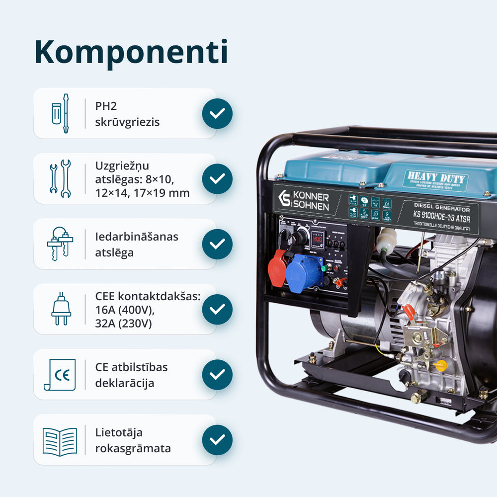 Dīzeļģenerators "Könner & Söhnen" KS 9100HDE-1/3 ATSR (EURO V)