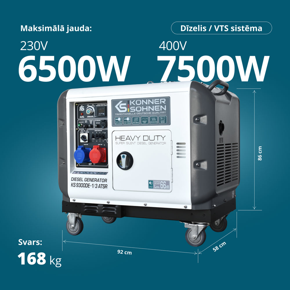 Dīzeļģenerators "Könner & Söhnen" KS 9300DE-1/3 ATSR (EURO V)