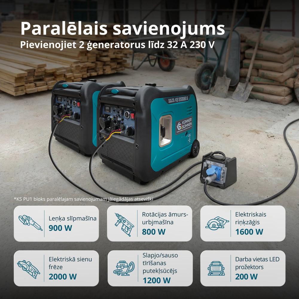 LPG/benzīna invertora ģenerators KS 5500iEG S