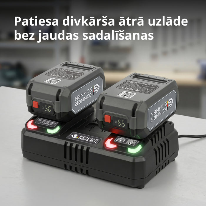 Divu lādētājs uzlādējamām baterijām 20V KS C45A-2