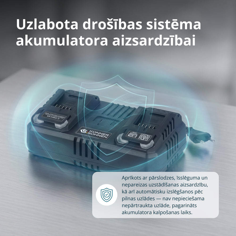 Divu lādētājs uzlādējamām baterijām 20V KS C45A-2