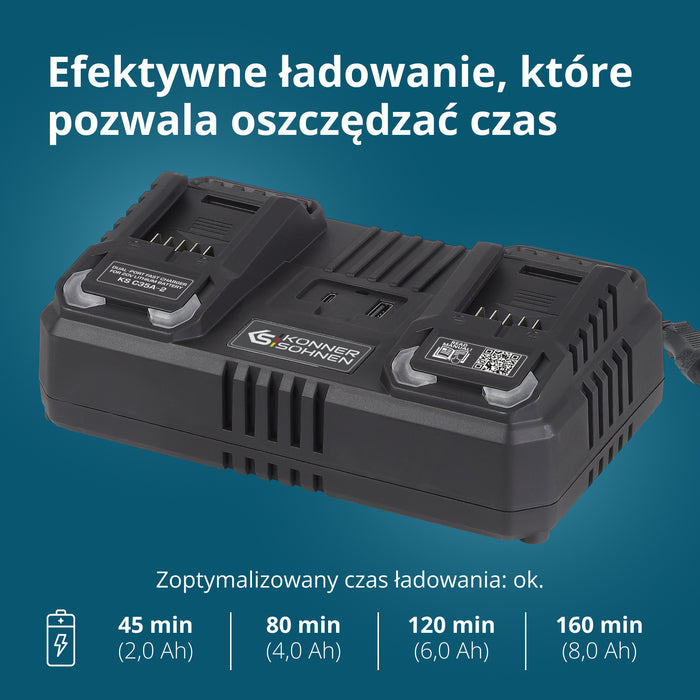 Töltő 20V lítium akkumulátorhoz KS C35A-2