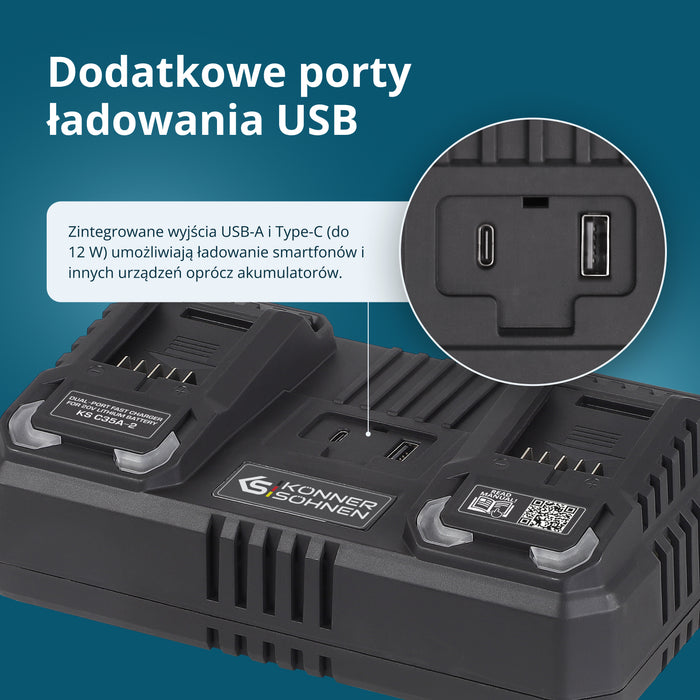 Töltő 20V lítium akkumulátorhoz KS C35A-2